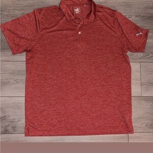 Puma Men’s Size XL Short Sleeved Polo Shirt Heather Red Collared EUC